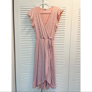 Caution to the Wind Pink Midi Dress